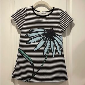 Sunshine Swing Striped top with Floral Design size 8